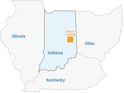 background of states; Illinois, Indiana, Ohio, Kentucky